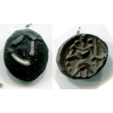 Samarkand Soghd, AE obol Archer with monogramm KC (22131)